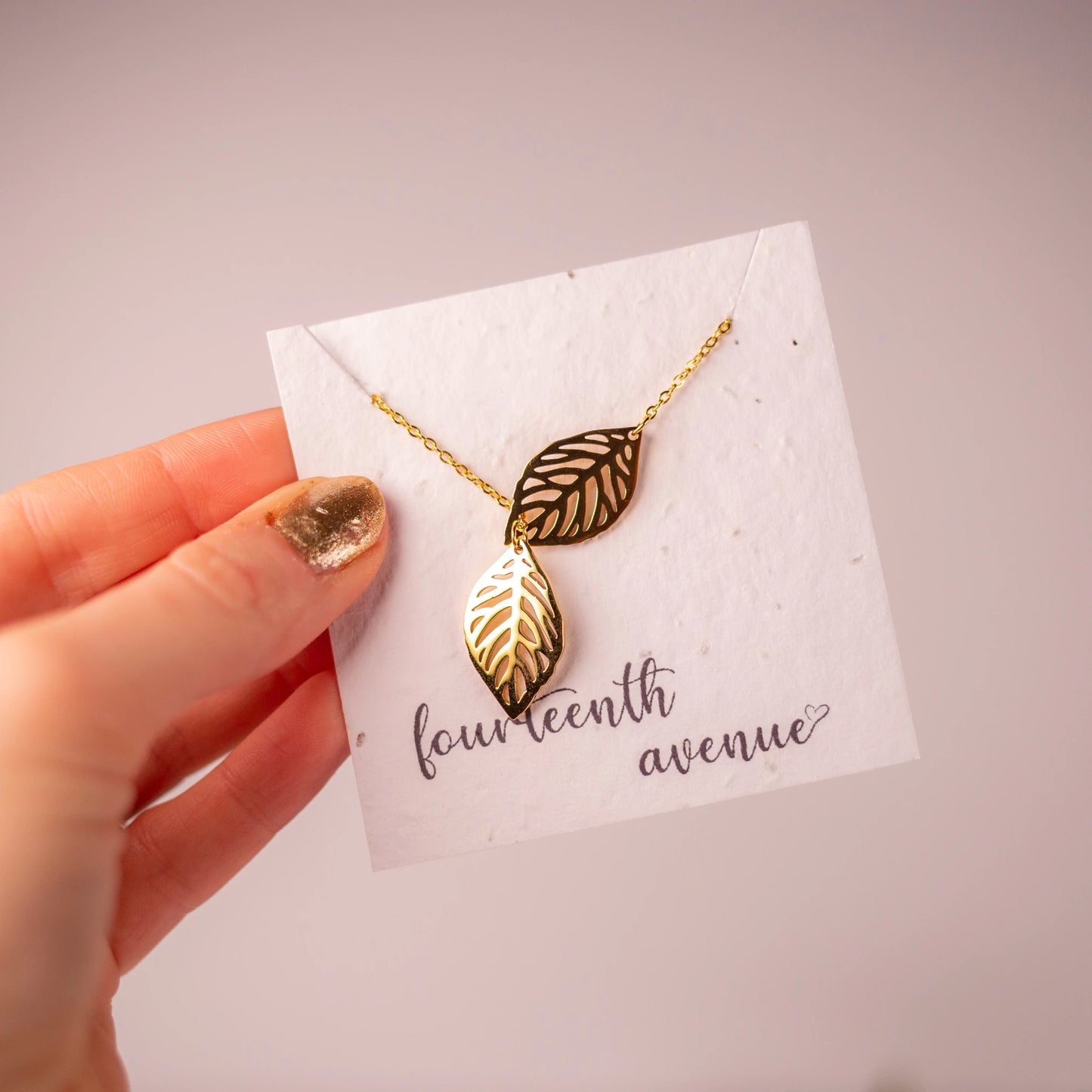 Calathea Double Leaf Necklace